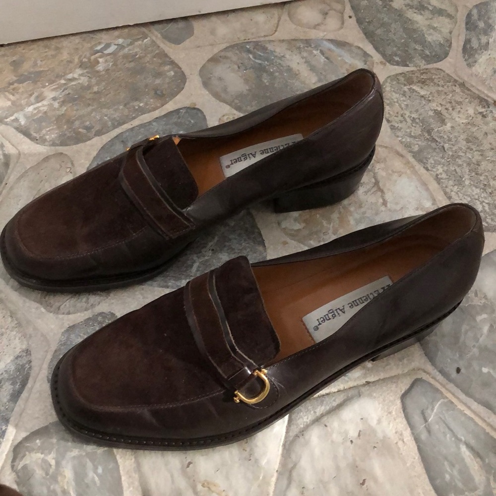 Etienne Aigner leather and suede loafers